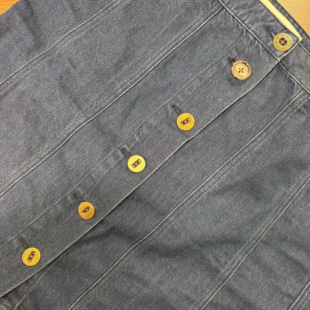 Pilcro Anthropologie Button Front Denim Skirt Sz 14 Boho Casual - Picture 5 of 8